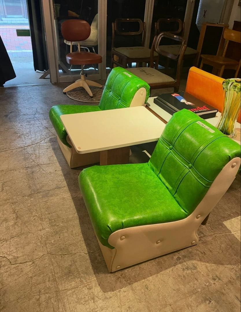 くま　スペースエイジ　レトロ　ヴィンテージソファ　2つセット