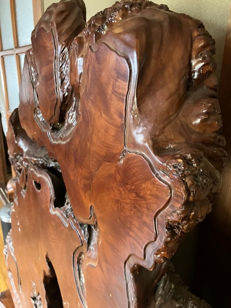 美品　花梨　天然木1枚板　衝立(ついたて)