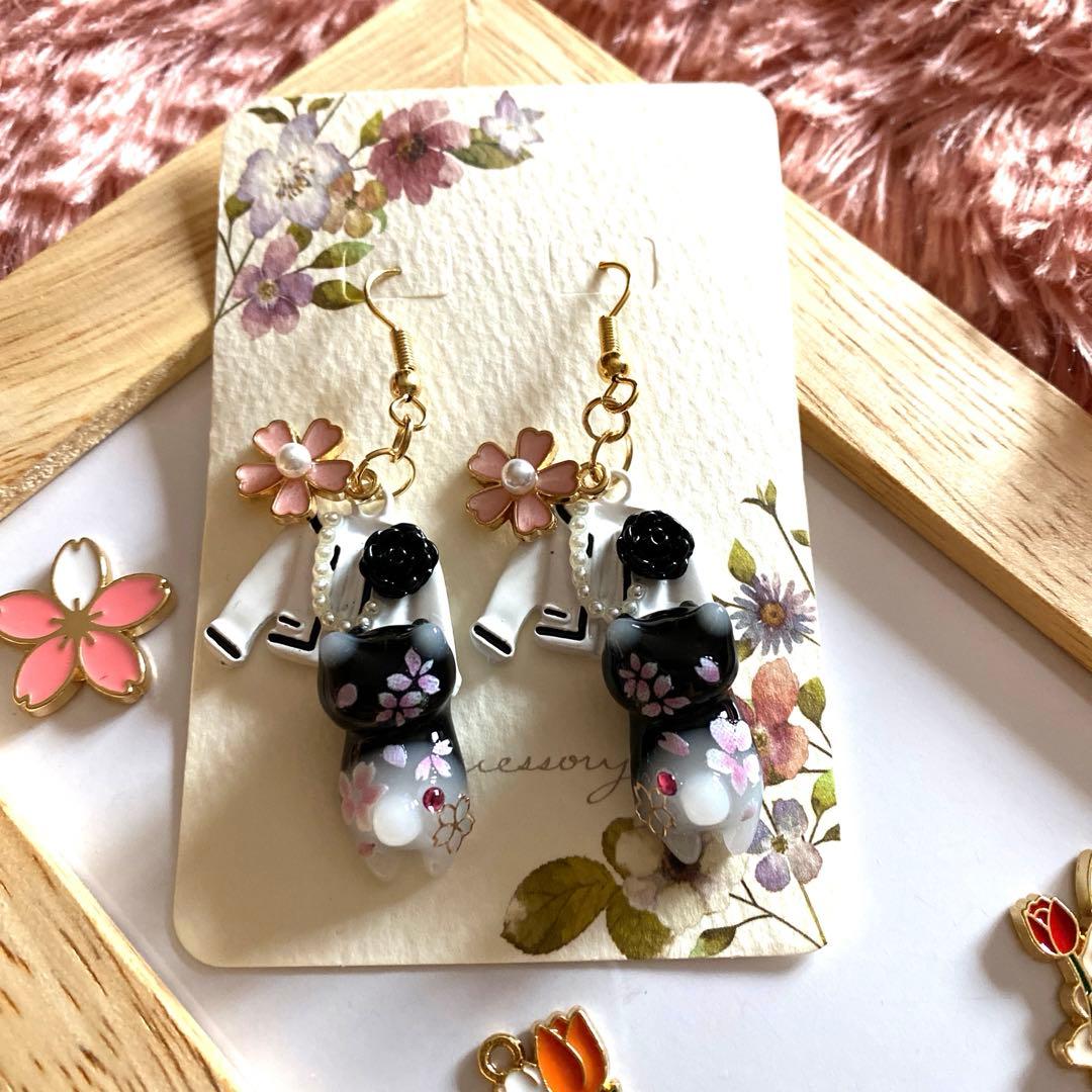 ☆桜いっぱいSpring猫ちゃんピアスA☆