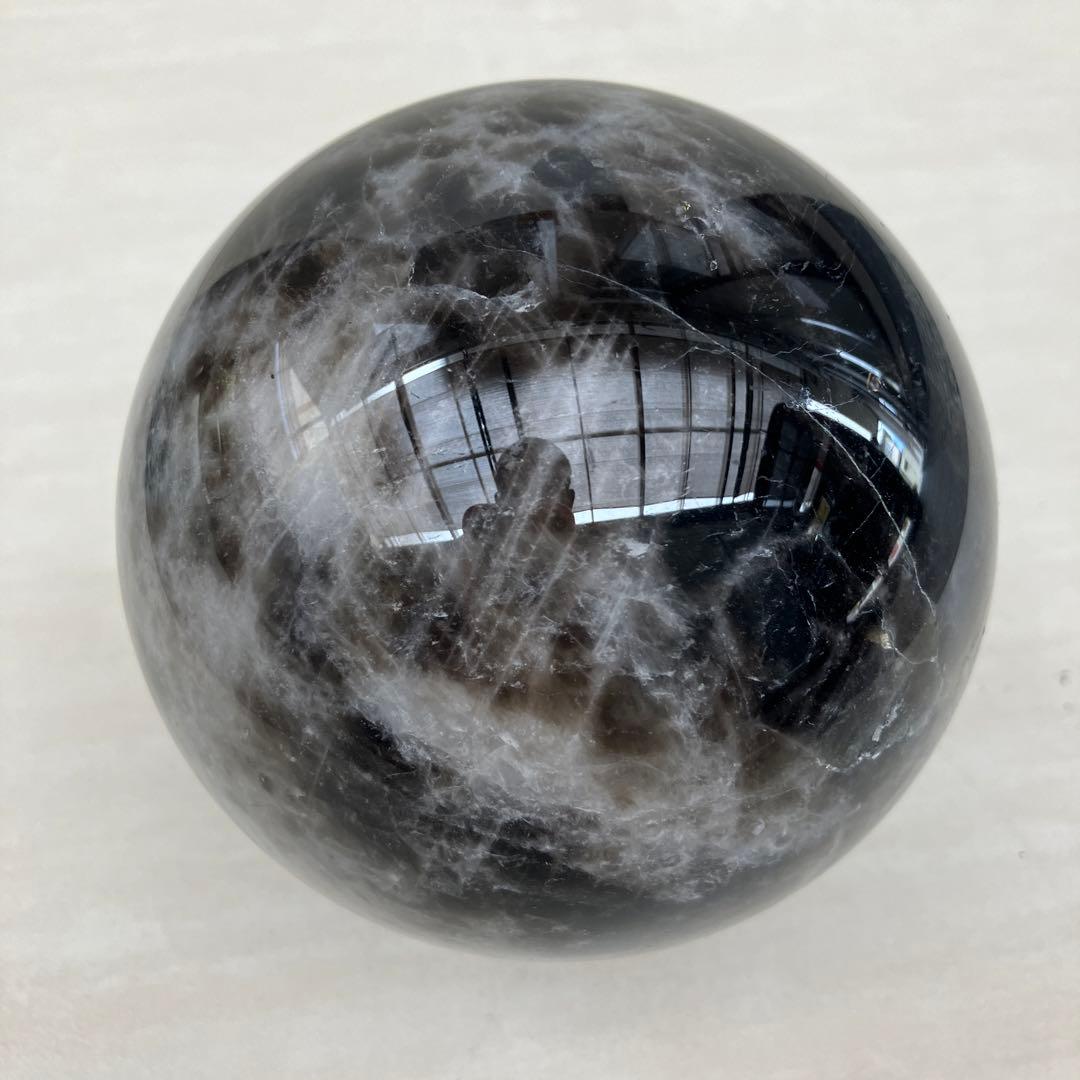 モリオン丸玉　黒水晶　パワーストーン　鑑賞石　自然石　天然石　原石