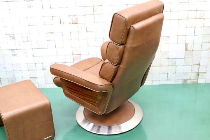 GMFK156○IDC大塚家具 KEN OKUYAMA 総革 リクライニングチェ