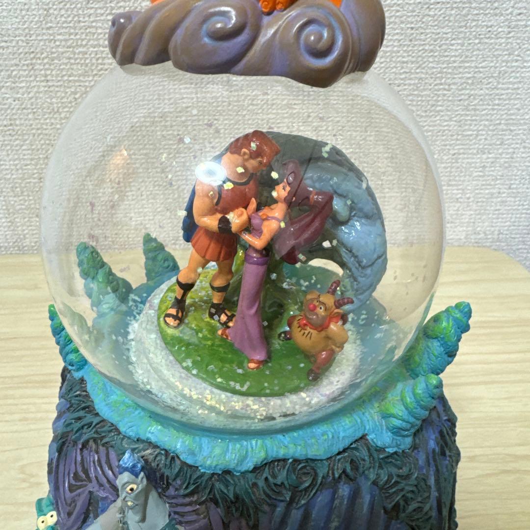 レア ディズニー ヘラクレス スノードーム オルゴール 置物　スノーグローブ