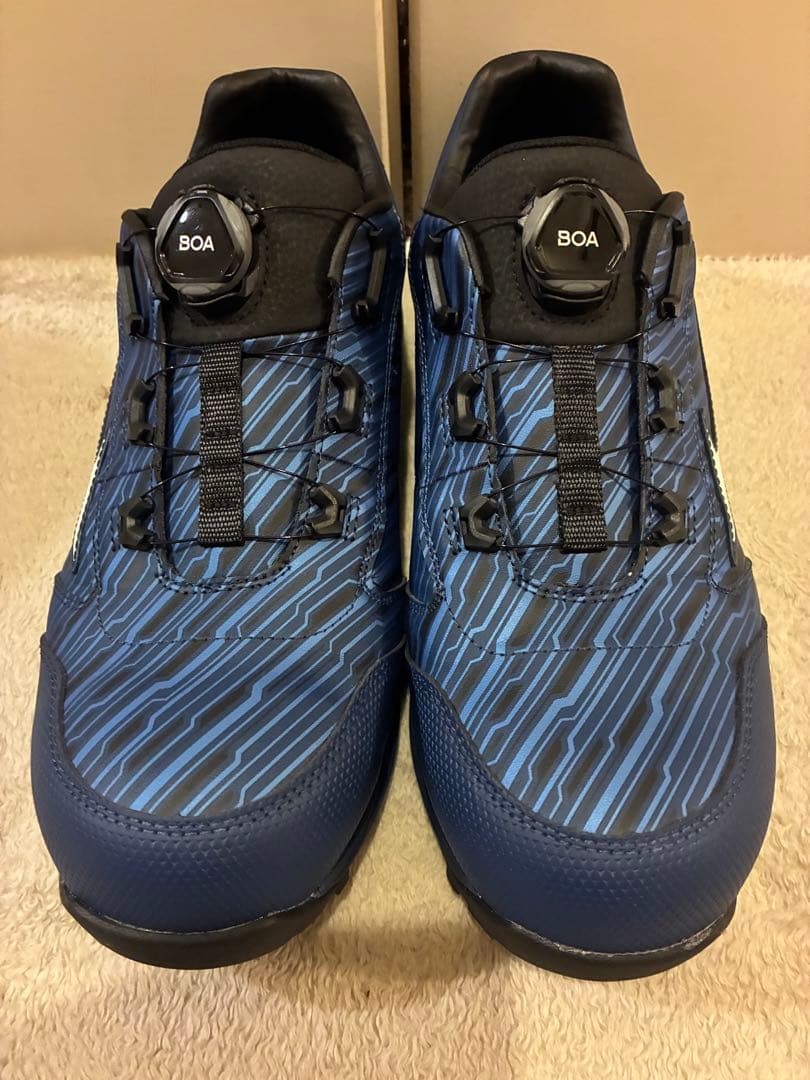 美品MIZUNO オールマイティ セーフティーシューズ 安全靴 ネイビー27.5