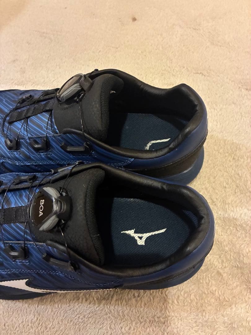 美品MIZUNO オールマイティ セーフティーシューズ 安全靴 ネイビー27.5