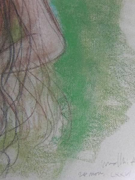 古沢　岩美、長い髪、希少な額装用画集より、新品額装付、状態良好