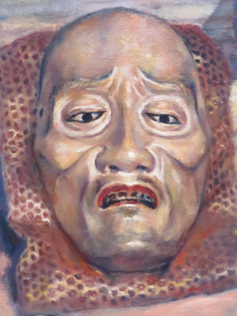 高坂卓至　「面（俊寛）」 　油彩F6号　金沢現代美術展知事賞 現代の裸婦展準大賞