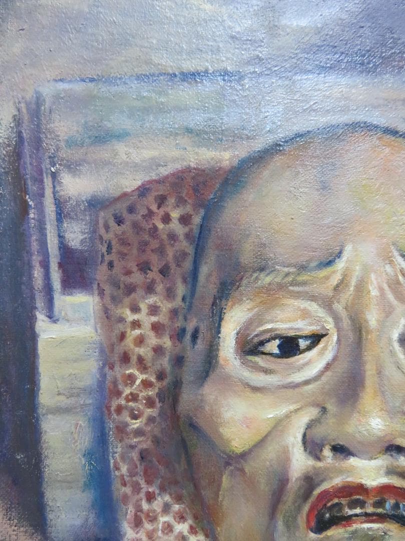 高坂卓至　「面（俊寛）」 　油彩F6号　金沢現代美術展知事賞 現代の裸婦展準大賞