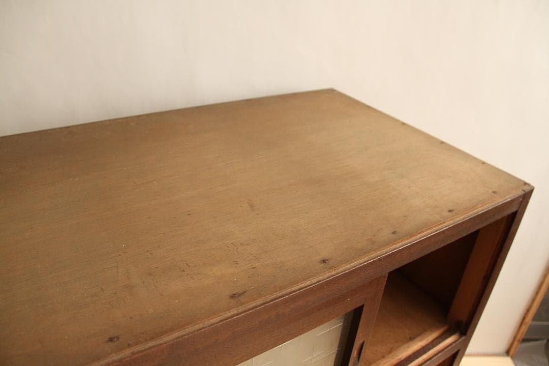 棚　木製　ガラス戸　古家具　古道具　アンティーク