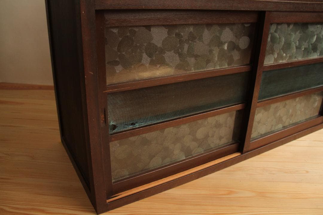 棚　木製　ガラス戸　古家具　古道具　アンティーク