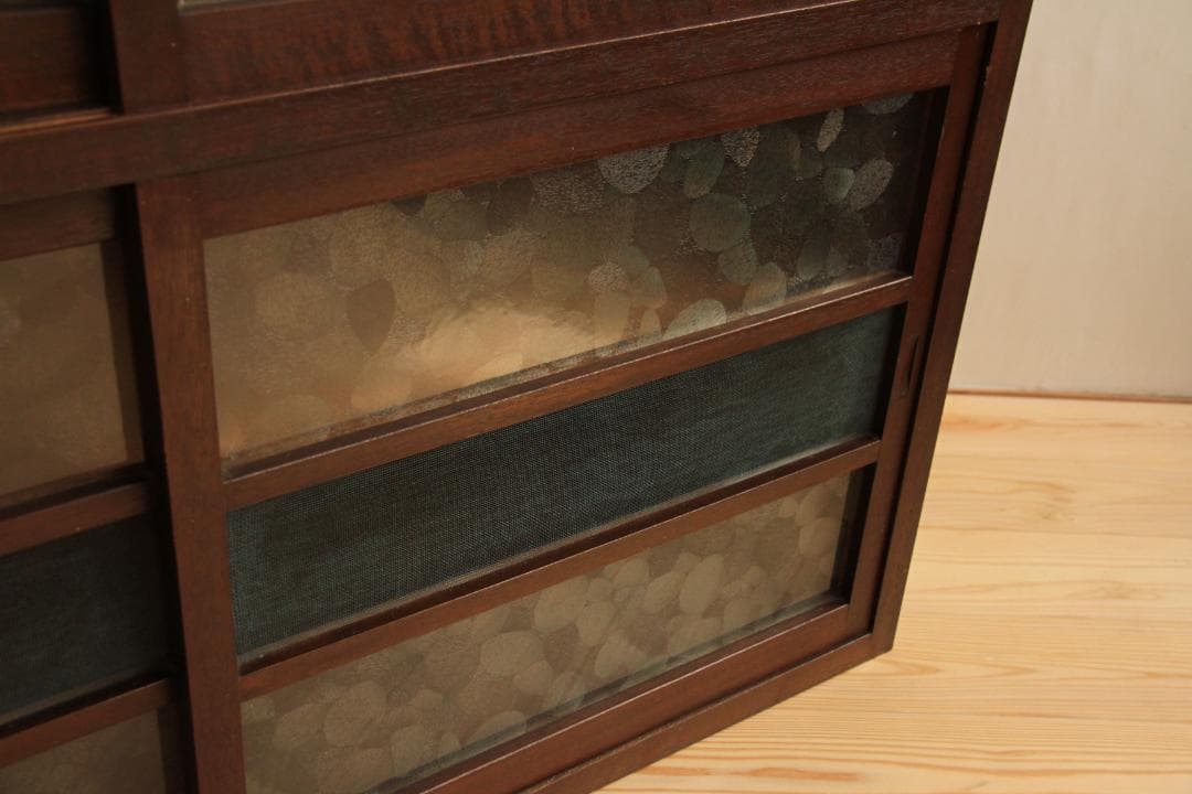 棚　木製　ガラス戸　古家具　古道具　アンティーク