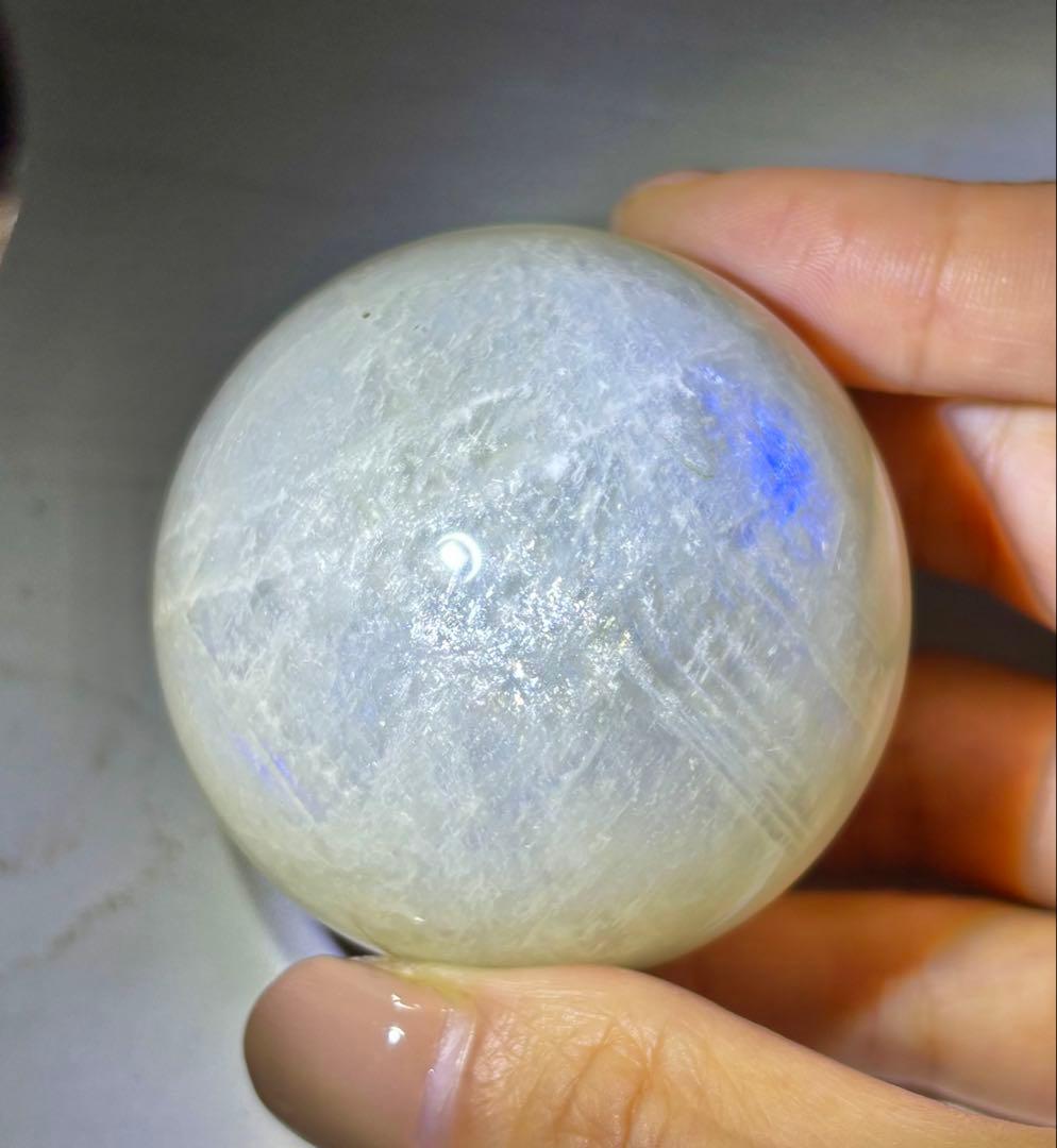 《希少・高透明✰》ホワイトムーンストーン＊ブルーシラー＆アベンチュレッセンス丸玉