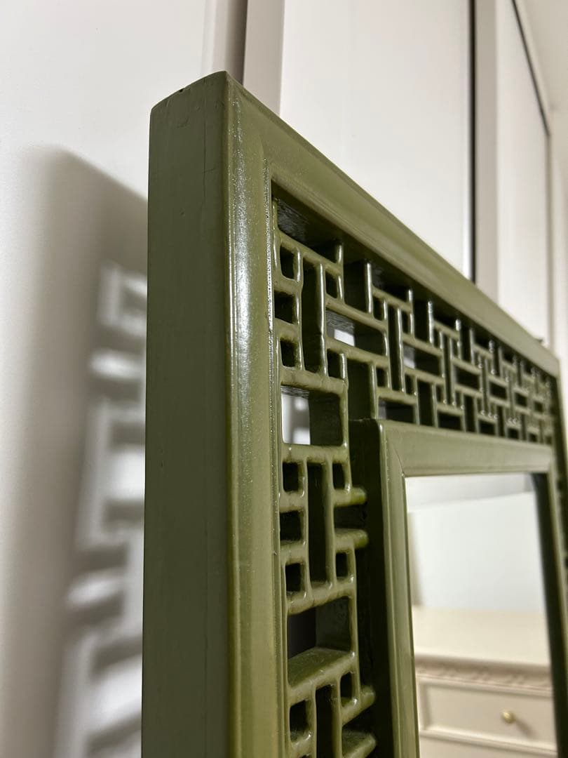 中国アンティーク　ビンテージ　姿見　 大型スタンドミラー　壁掛けミラー