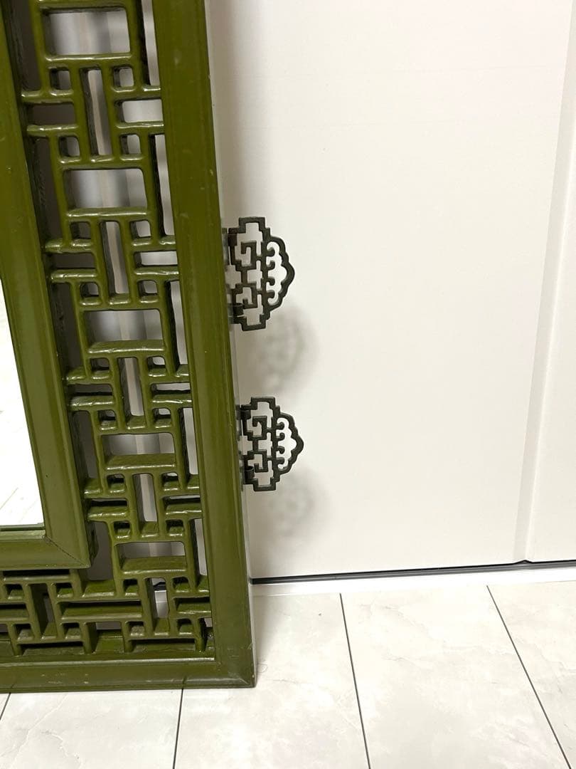 中国アンティーク　ビンテージ　姿見　 大型スタンドミラー　壁掛けミラー