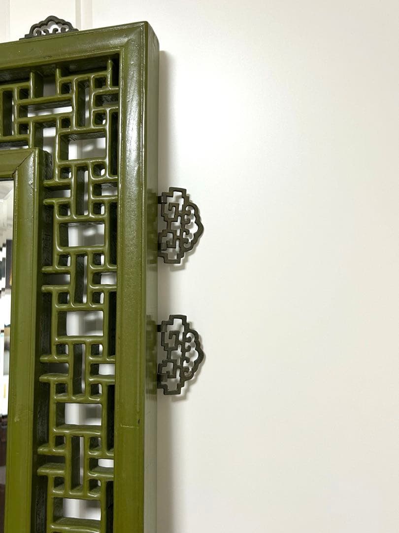 中国アンティーク　ビンテージ　姿見　 大型スタンドミラー　壁掛けミラー