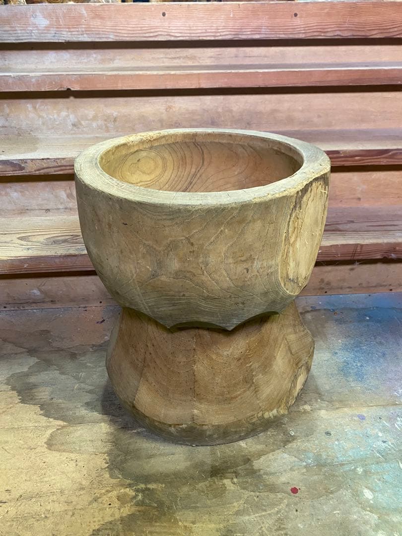お餅つき　臼　レトロ　置物　工芸品　骨董品　インテリア　018