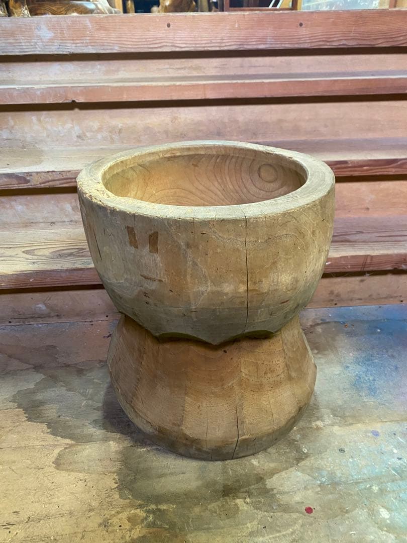 お餅つき　臼　レトロ　置物　工芸品　骨董品　インテリア　018