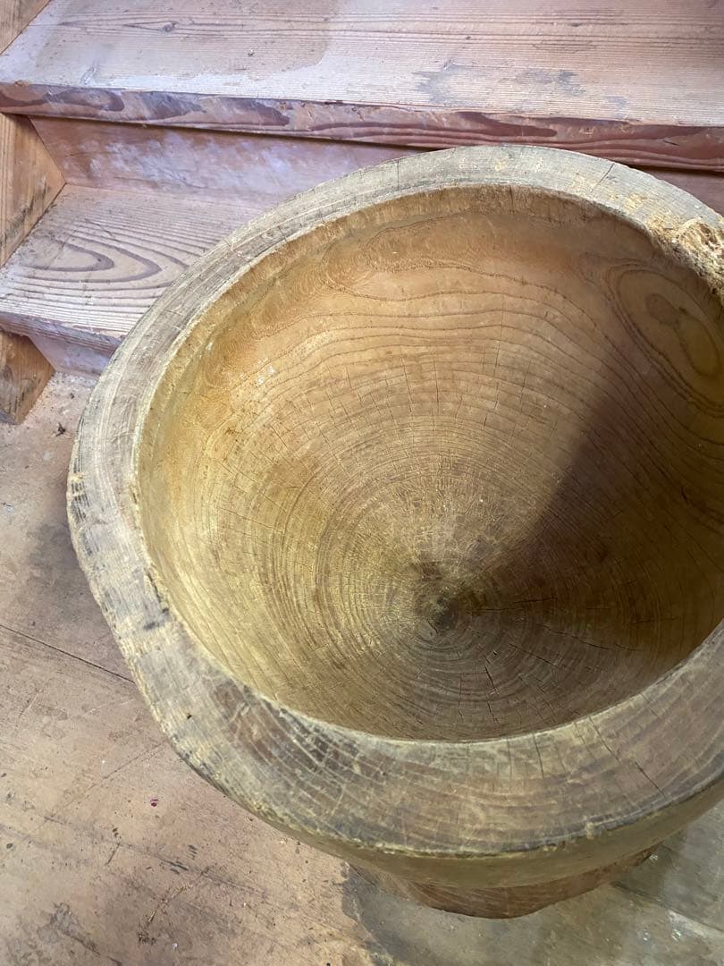 お餅つき　臼　レトロ　置物　工芸品　骨董品　インテリア　018