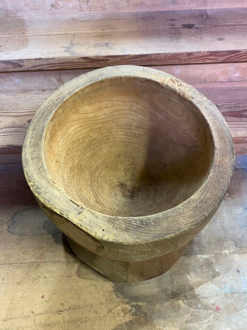 お餅つき　臼　レトロ　置物　工芸品　骨董品　インテリア　018