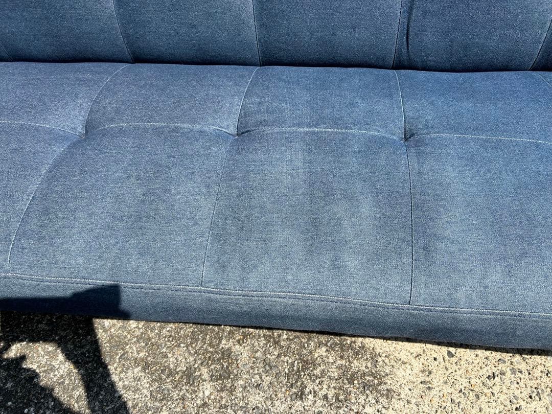 3人掛けソファ　ソファベッド　デニム生地