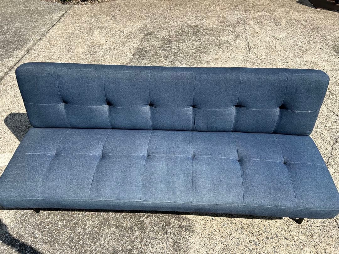 3人掛けソファ　ソファベッド　デニム生地