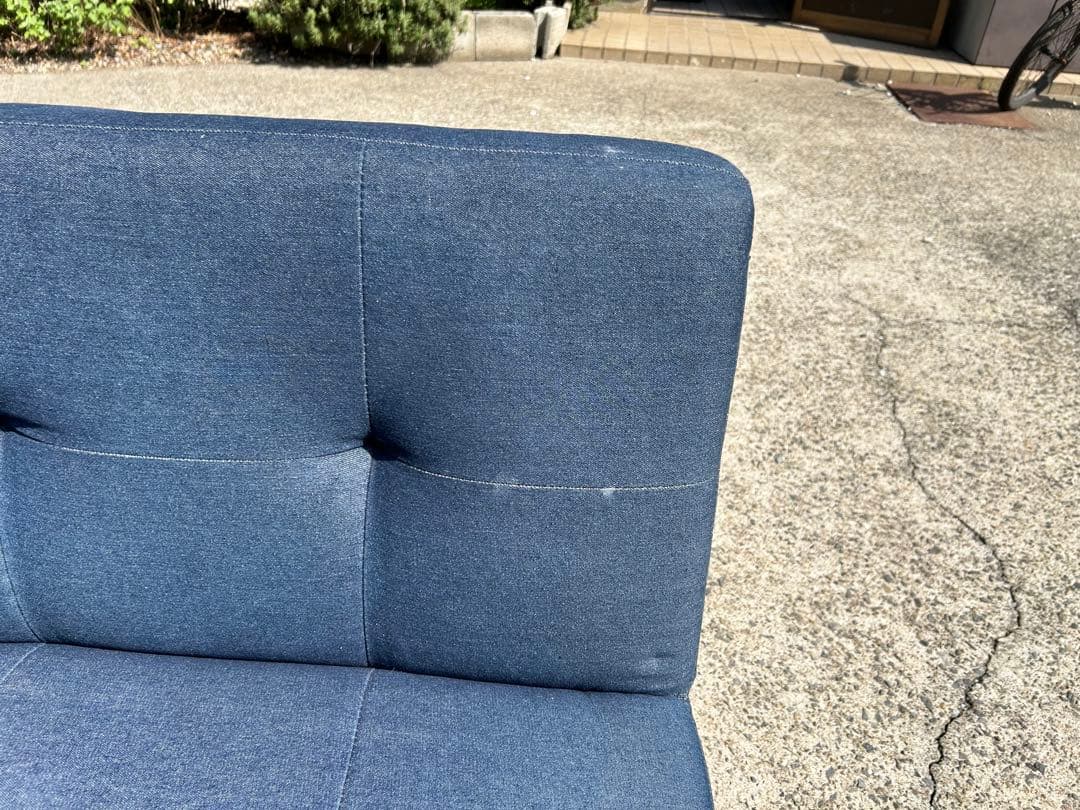 3人掛けソファ　ソファベッド　デニム生地