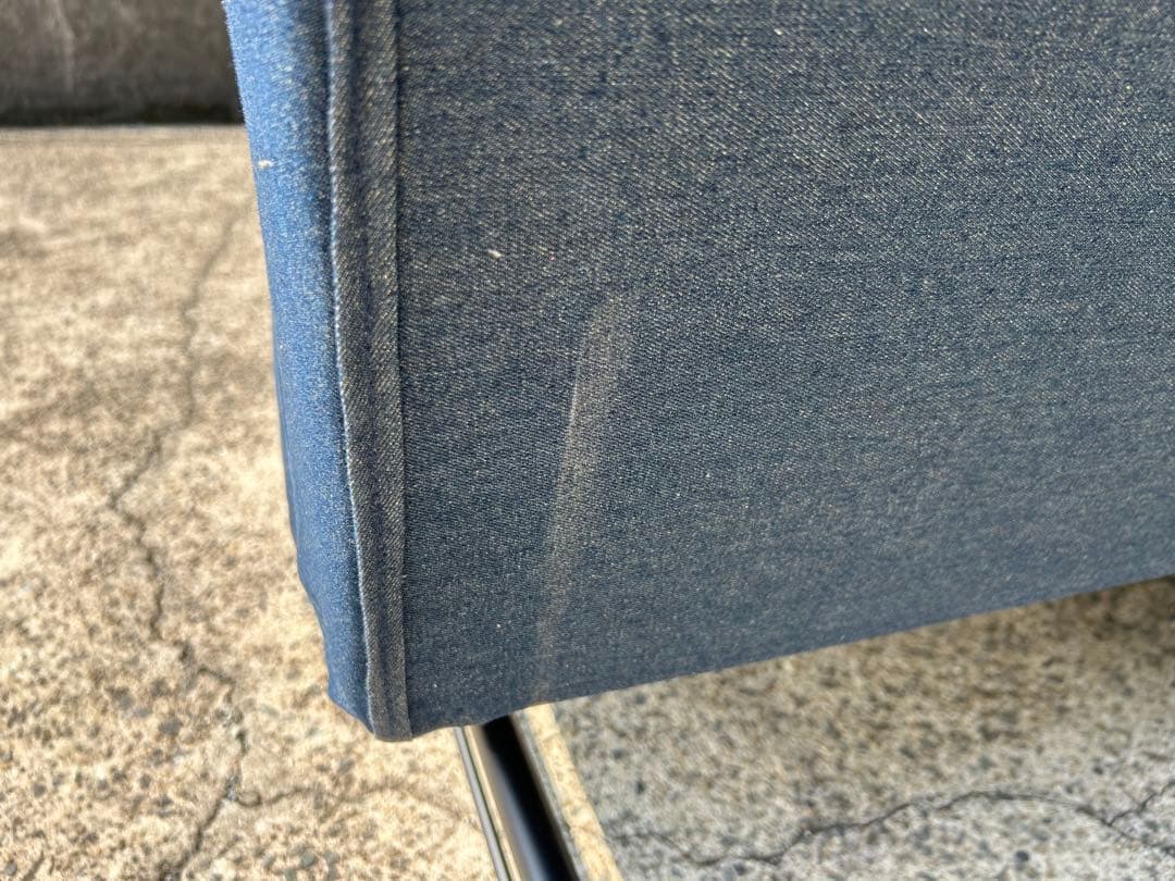 3人掛けソファ　ソファベッド　デニム生地