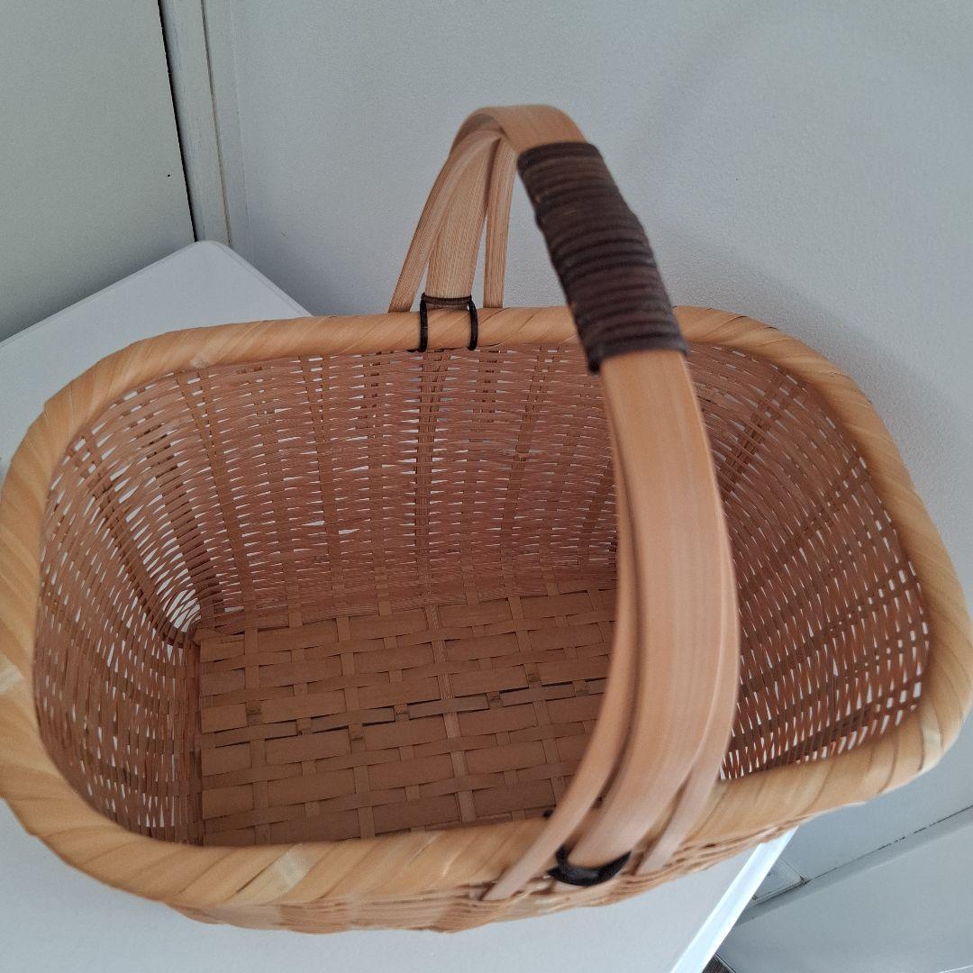 竹かご ハンドル付き かごバッグ 定価75000円 手作り カゴバッグ 籠