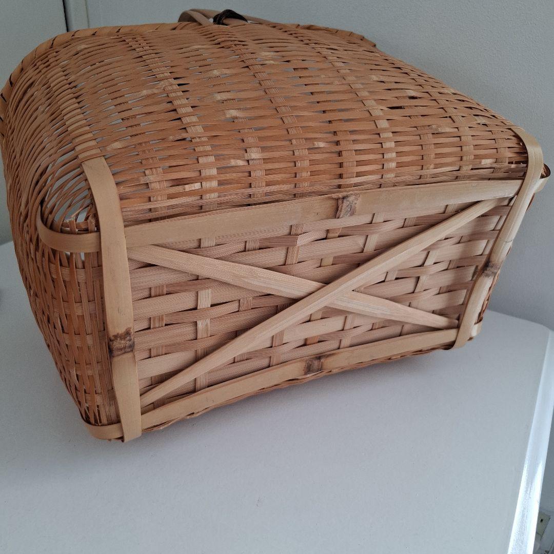 竹かご ハンドル付き かごバッグ 定価75000円 手作り カゴバッグ 籠