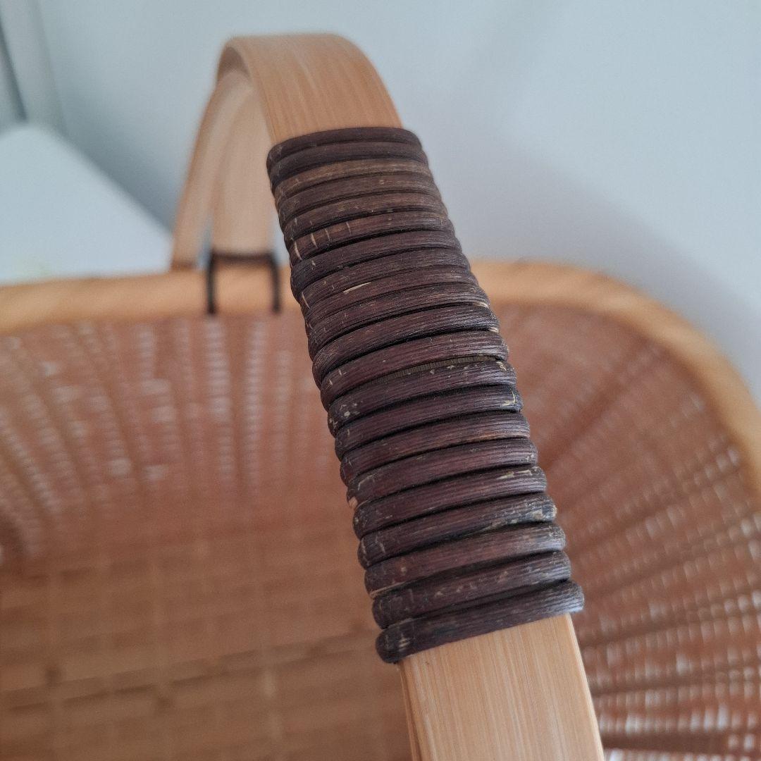 竹かご ハンドル付き かごバッグ 定価75000円 手作り カゴバッグ 籠