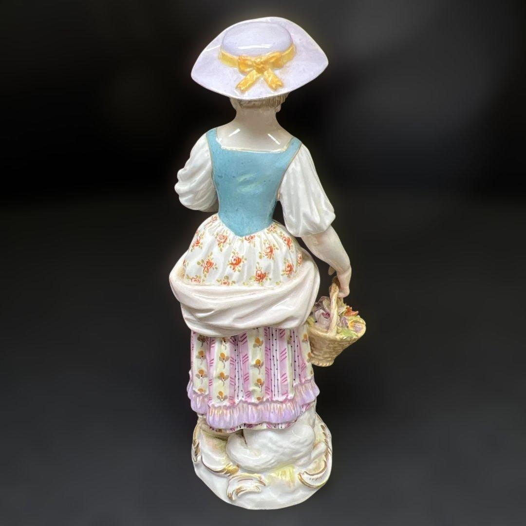 マイセン　羊と女の子　フィギュリン　共箱　高さ約13㎝　東Y8-0130☆1F