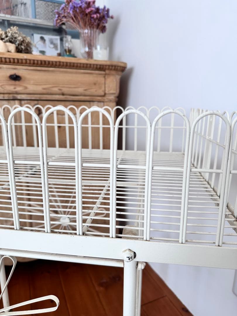 フランスアンティーク　アイアンワゴン　ガーデニング　フラワーワゴンキャスター付き