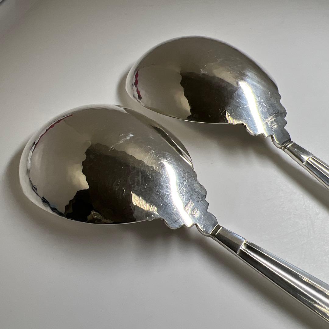 ジョージジェンセン　特大サービングスプーン2本228g東Y7-0917⭐︎2F