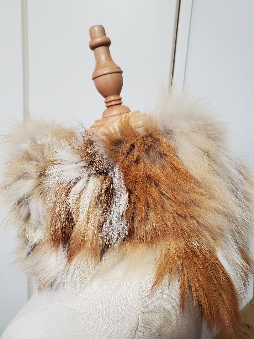 FOXファー スヌード　ブラウンクリーム系 . RACHEL Ge paris