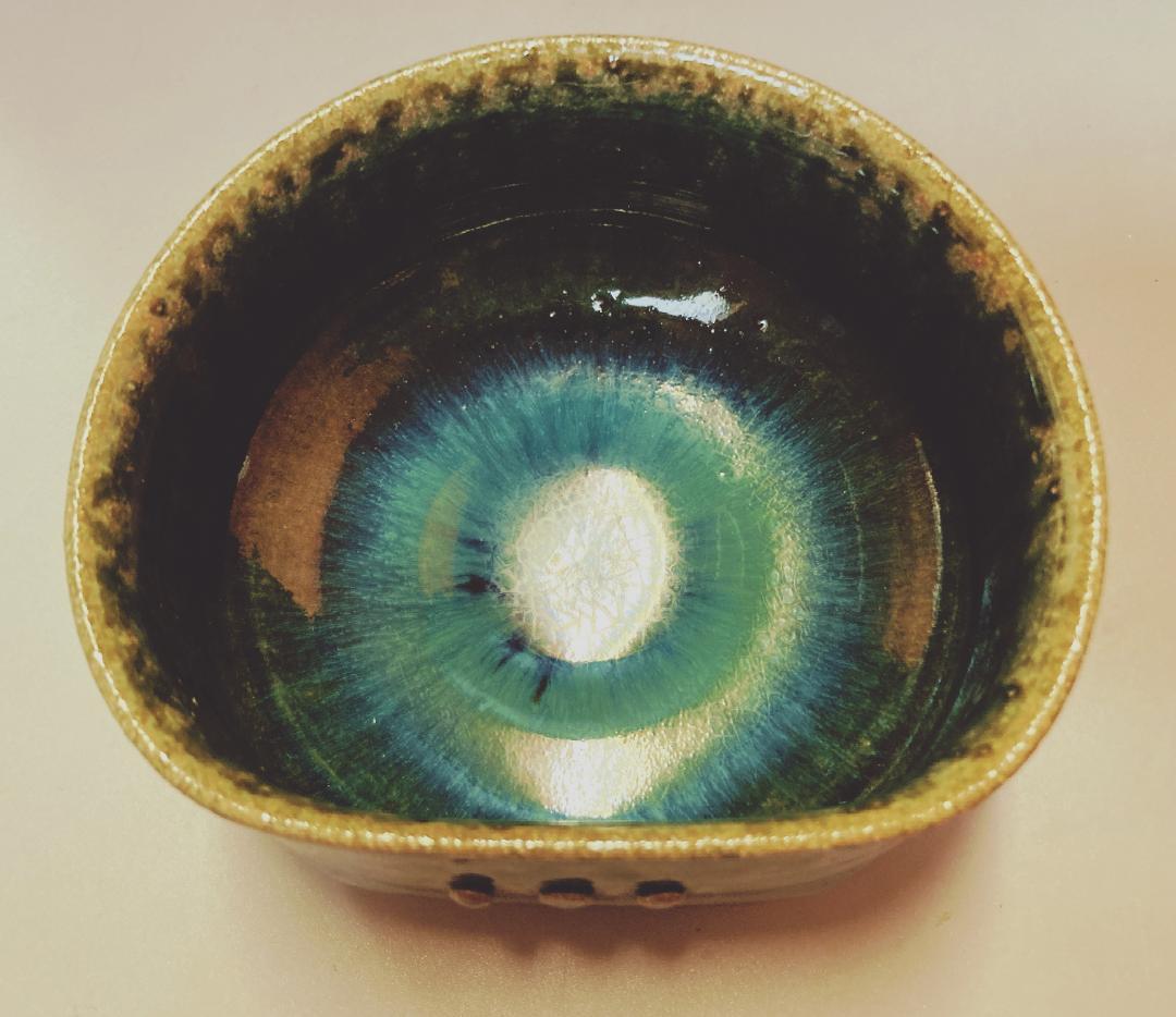 【値下げ】【未使用5客】 熊谷保興 上野焼 緑釉 向付