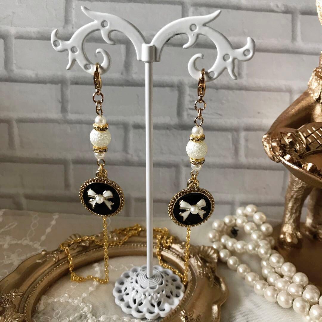 ♪571❤️ リボン　りぼん　パール　ロンデル　マスクチェーン　メガネチェーン