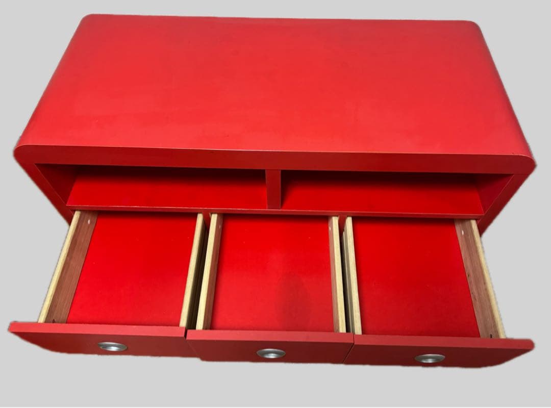 スペースエイジ テレビ台 赤 ローボード 70s レトロフューチャー 収納付き