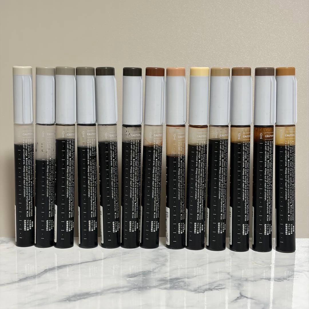 COPIC コピックインク 22本セット 黄 茶 グレー アルコールインクアート