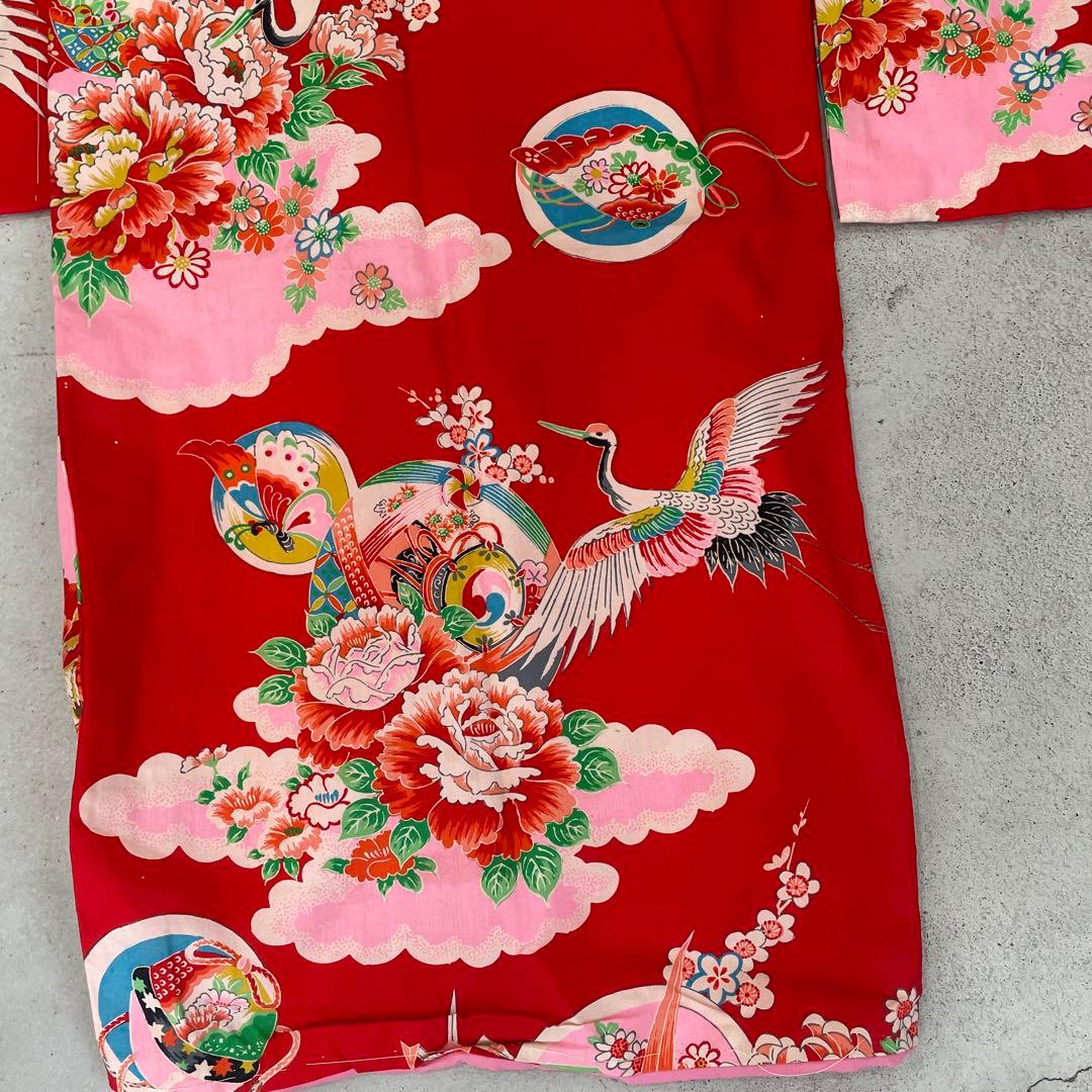 七五三　3歳女の子　アンティーク着物【K3-08】