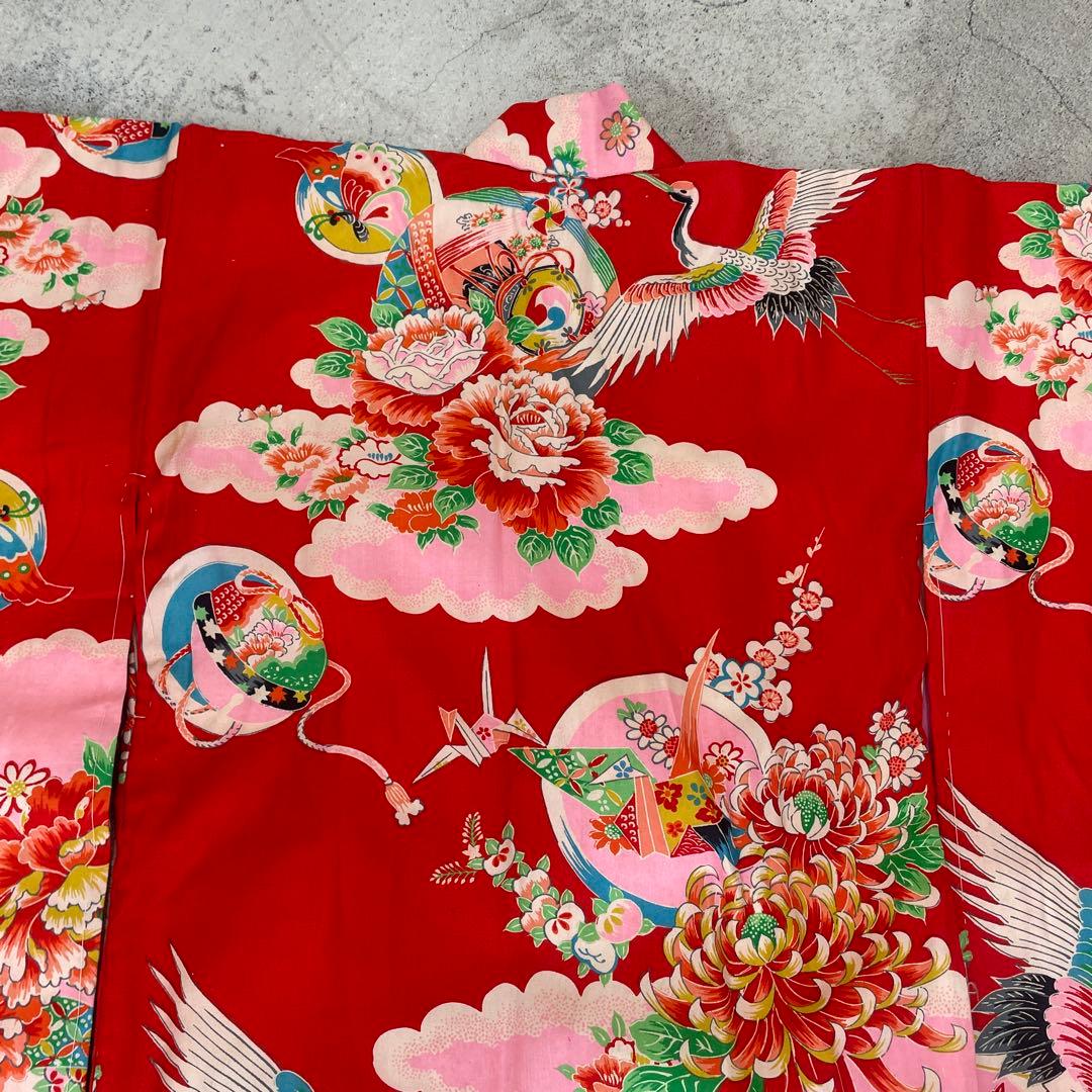 七五三　3歳女の子　アンティーク着物【K3-08】