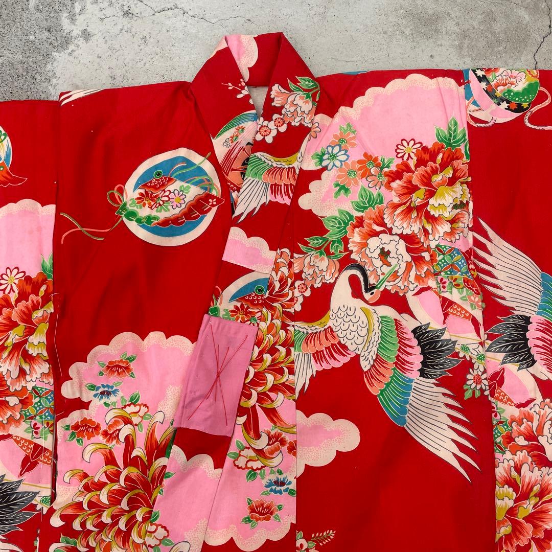 七五三　3歳女の子　アンティーク着物【K3-08】