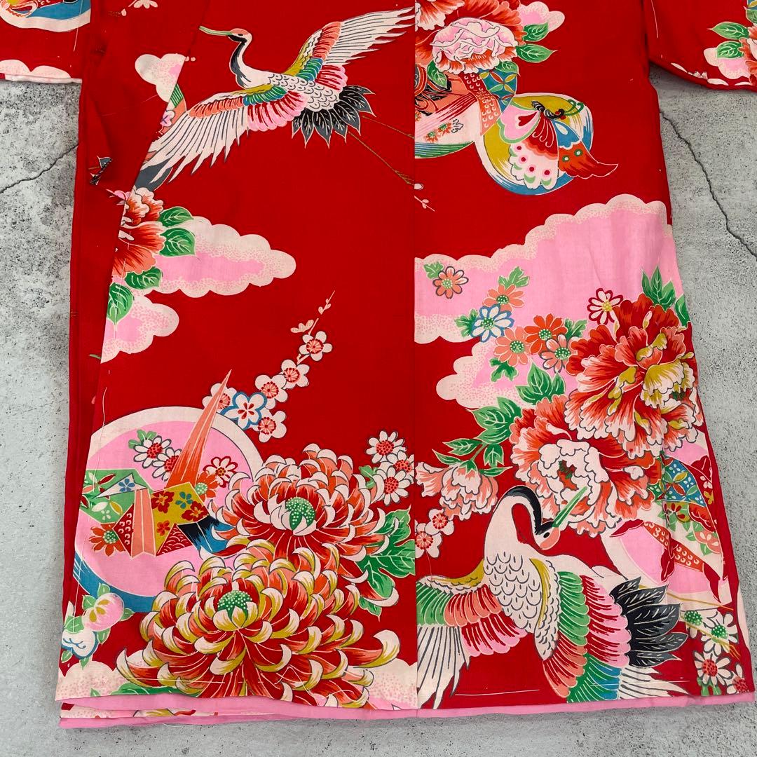 七五三　3歳女の子　アンティーク着物【K3-08】