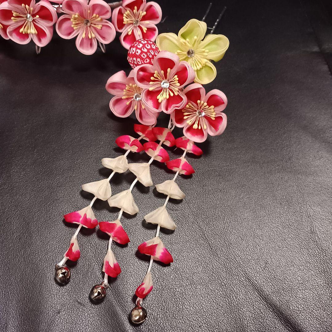 豪華【高島屋】七五三　勝山かんざし　 髪飾り　3点セット　日本髪　簪　つまみ細工