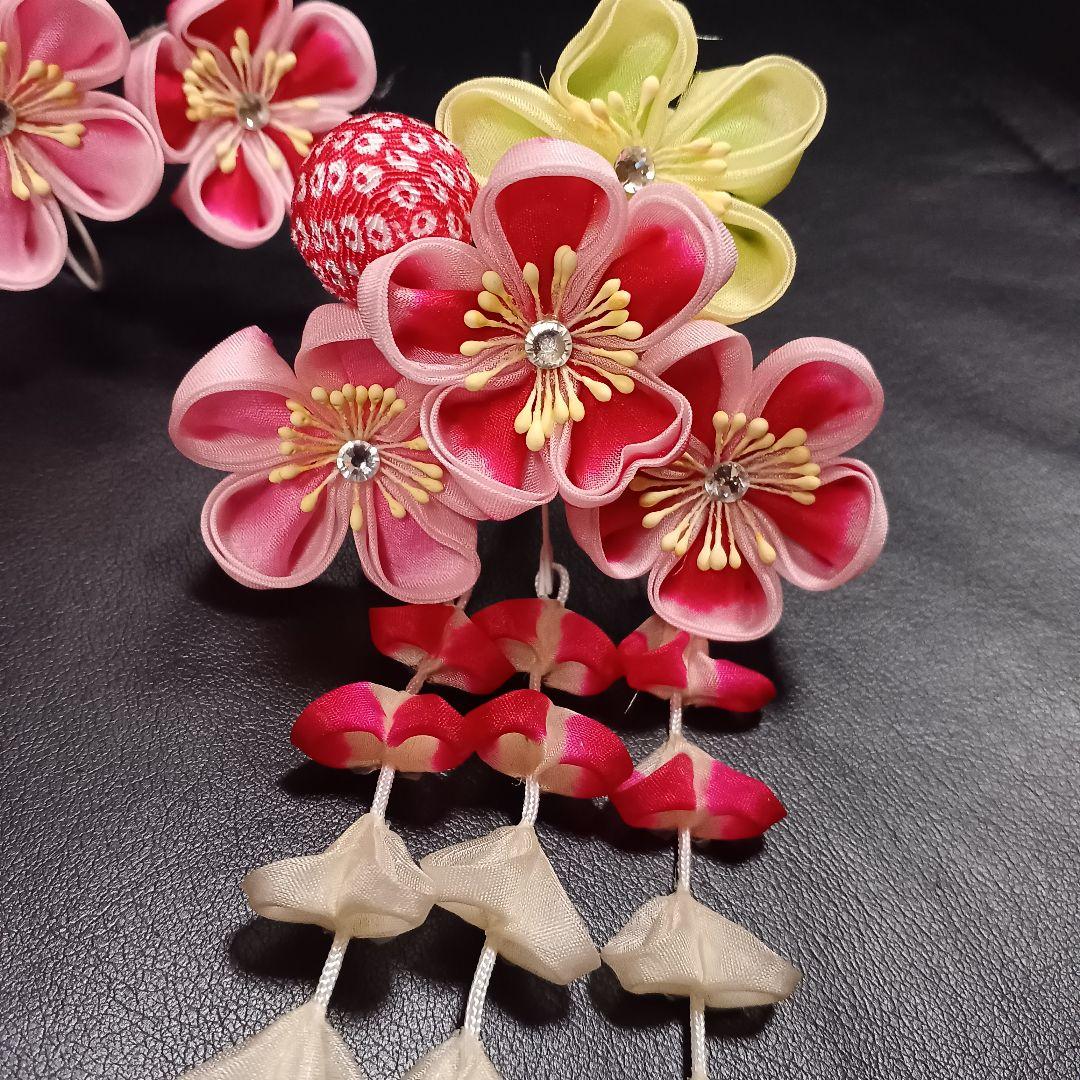 豪華【高島屋】七五三　勝山かんざし　 髪飾り　3点セット　日本髪　簪　つまみ細工