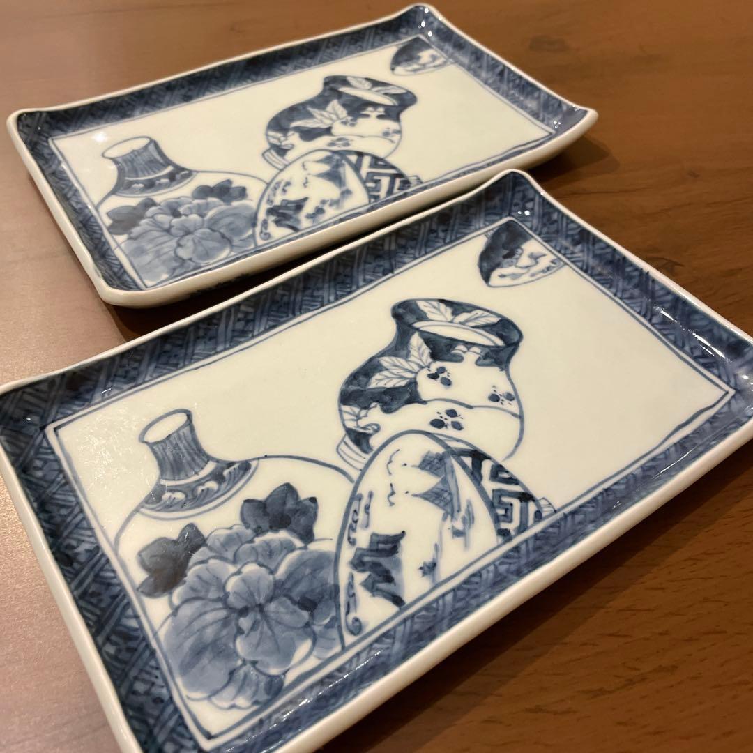 有田焼　割烹皿　楓の葉形状の皿 2色セット