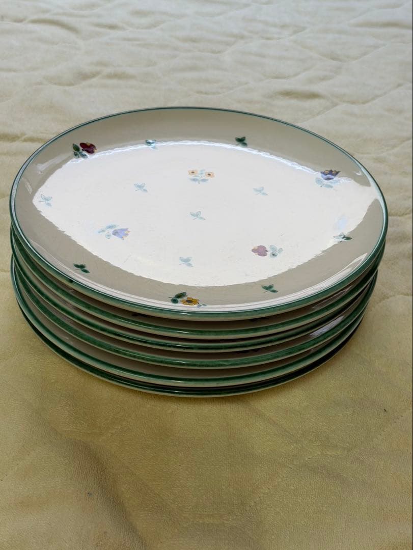 Gmunden Keramik 花柄ディナー皿 6枚セットグムンドナーケラミック