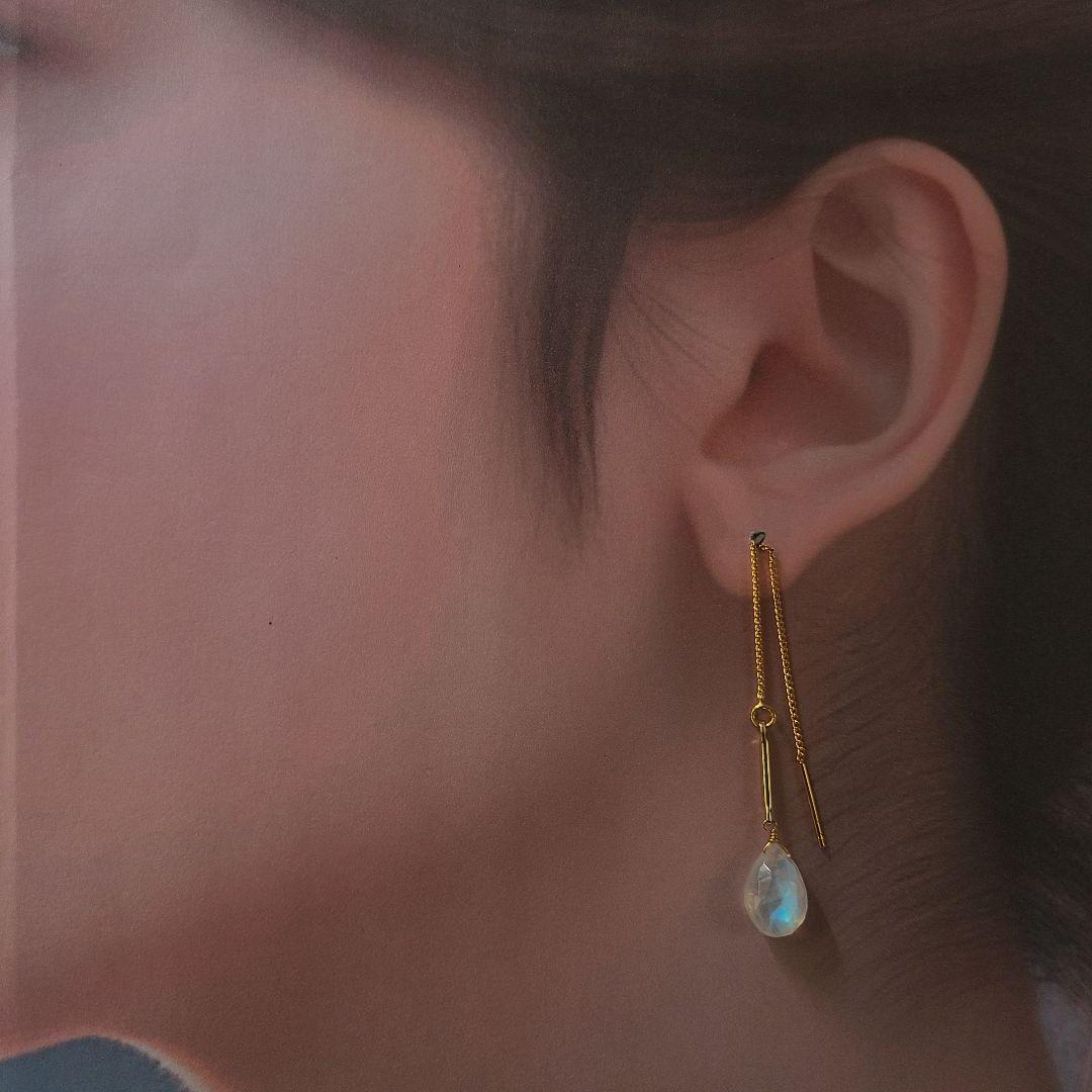 【0607-②】アメリカンピアス ブルームーンストーン※強シラー