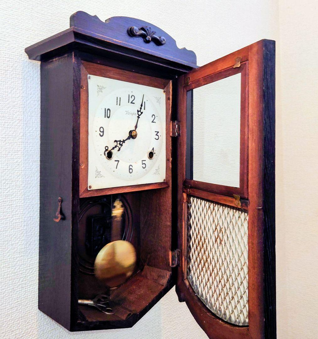 専用〈完動・美品〉Knight時計社　宮型ゼンマイ振り子時計　ボンボン時計古時計