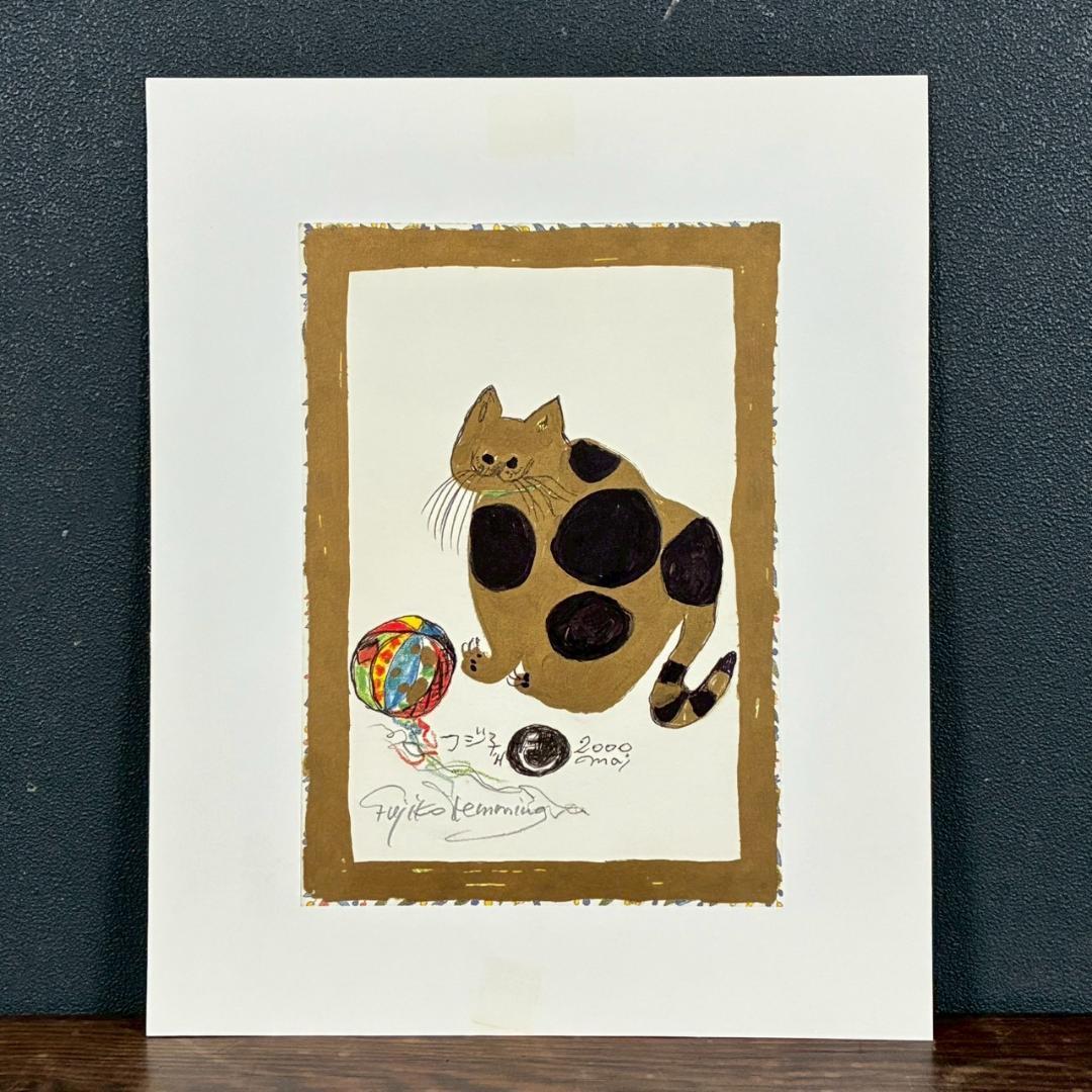 美品 フジ子・ヘミング「いたずらもの」菅原道真公伝来「寿」印・シリアル有 猫