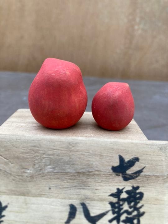 圭泉 作 北村 圭泉 ？ 七転八起 陶器 素焼 ダルマ 達磨 置物 小物 和