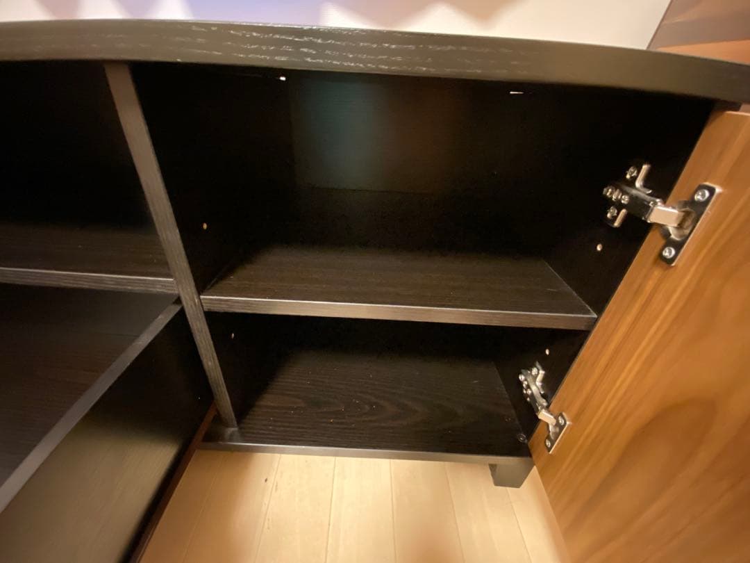 木製テレビ台 ガラス扉付き